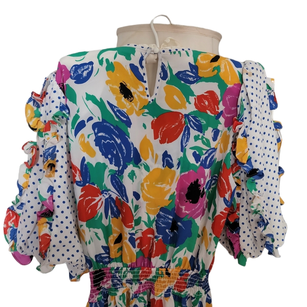 Vintage Polka Dot Flower Dress - Picture 3 of 3